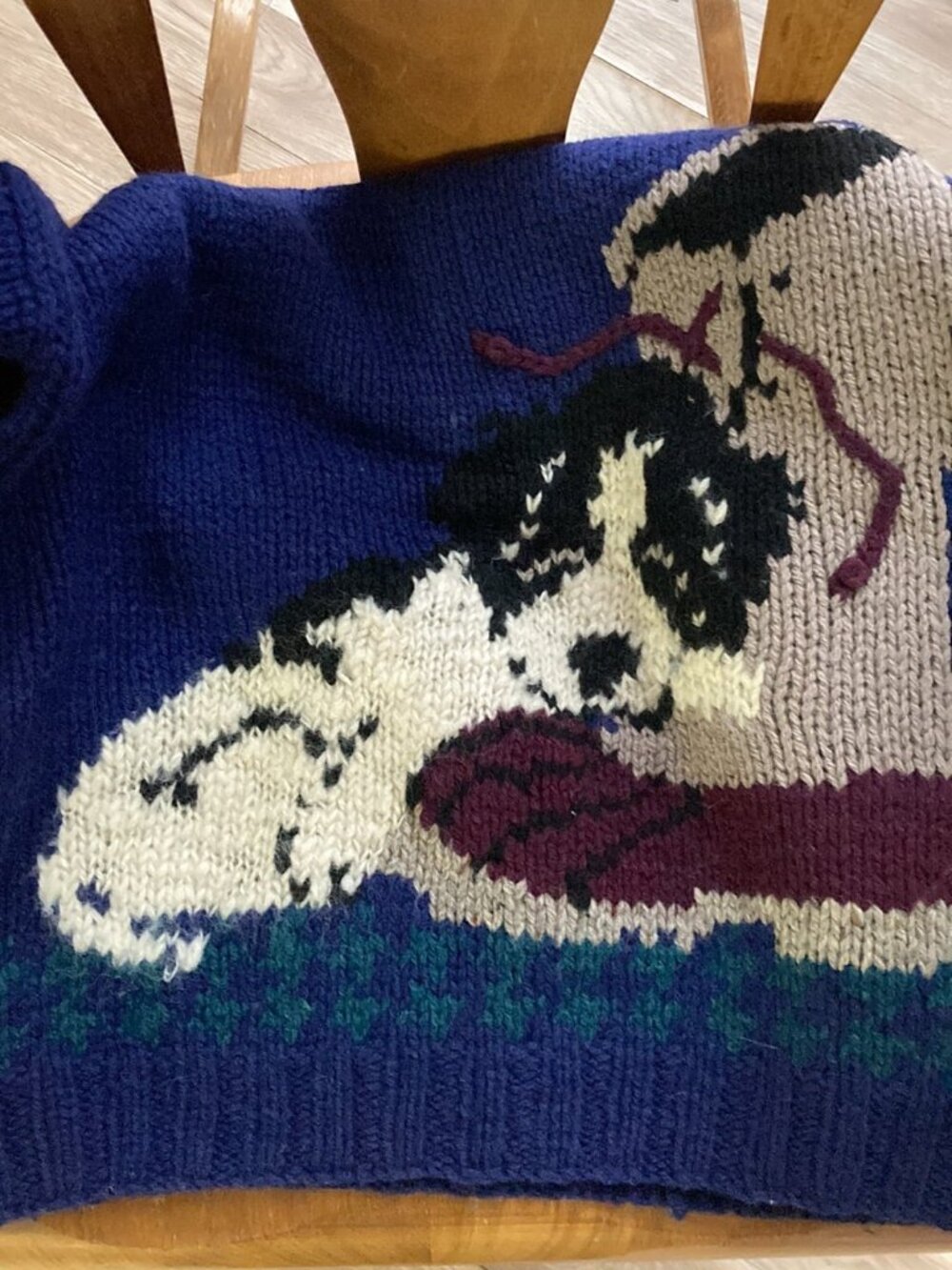 Rare Navy Woolrich Puppy and Boots Wool Sweater Small